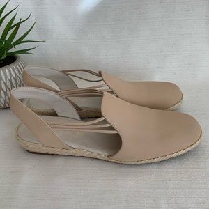NWOT David Tate Nelly Cream Soft Leather Slip On Espadrille Sandals Woman’s 10N